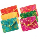 Zippered Pouches in Assorted Brocades, 4" L x 6.5" W