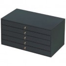 5-Drawer Black Tray Cabinets, 15.13" L x 8.38" W