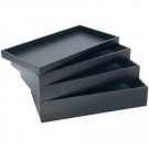 Full-Size Leatherette Wrapped Utility Trays in Black, 14.75" L x 8.25" W