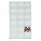 18-Compartment Stackable Plastic Utility Trays in White, 15.88" L x 9.5" W