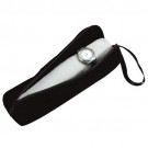 Zippered Pouch for Bangles & Watches in Black Velvet w/White Interior, 3 x 10.5 in.