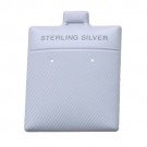 Flocked White 'Sterling Silver' Puffed Display Cards for Stud Earrings (Pk/200), 1.75" L x 1.5" W