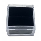 Square Acrylic Gem Boxes w/Black Rolled-Foam Inserts, 1" L x 1" W