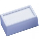 White Glass Top Gem Box, Reversible Insert (Foam)  2" x 1"