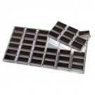 36 Acrylic 2 x 1" Gem Jars w/Black Rolled-Foam Inserts in Acrylic Trays, 14.75" L x 8.25" W