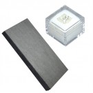 50 Acrylic 1 x 1" Gem Jars w/White Flat-Foam Inserts in Black Wood Trays, 14.75" L x 8.25" W
