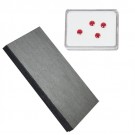 10 Acrylic 3 x 2.25" Gem Jars w/White Flat-Foam Inserts in Black Wood Trays, 14.75" L x 8.25" W