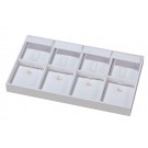 8-Compartment Jewelry Set Configurable Inner Trays in Vienna White, 8.13" L x 4.63" W