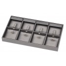 8-Compartment Jewelry Set Configurable Inner Trays in Palladium, 8.13" L x 4.63" W