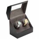 Diplomat "Victoria" Double Watch Winder in Onyx & Charcoal