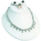 Combination (Ring and Earring) Bust Display in White Leatherette, 4" H