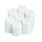 7-Piece Set of Hexagonal Ring Columns in Pearl, 1.75" W x 1.75 - 3.4" H