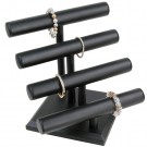 4 Level T-Bar Display - Black Faux Leather Finish
