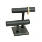 Round Shape T-Bar Display Black Faux Leather
