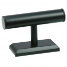 Round Shape T-Bar Jewelry Display - Black Faux Leather