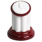 Fluted Slant-Top Ring Columns in Pearl & Mahogany, 2.38" W x 2.75" H