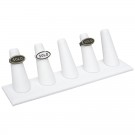 5-Fingers Ring Display Stand - White Faux Leather