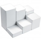 6-Piece Square Block Riser Sets in Pearl, 6.13" L x 6.13" W x 1.25 to 6.25" H