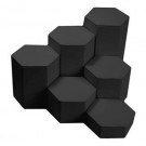 6-Piece 6.13" Dia. Hexagonal Block Riser Sets in Onyx, 6.13" W x 1.25 to 6.25" H
