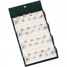 36-Clip Folding Ring Display Boxes in Black Ostrich & Pearl, 3" L x 8" W