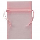 Organza Drawstring Pouches in Sheer Pink, 2.75" L x 3" W