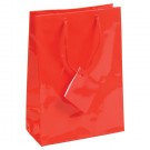 Glossy Tote-Style Gift Bags in Crimson, 4.75" L x 6.75" W
