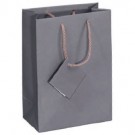 Tote-Style Gift Bags in Matte Egg Shell-Gray, 4" L x 4.5" W