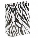 Tote-Style Gift Bags in Glossy Black & White Zebra Print, 4" L x 4.5" W
