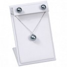 Combination Earring Display - White Faux Leather
