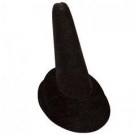 Single-Finger Ring Displays on Oval Base in Black Leatherette, 1.75" L x 2.5" W
