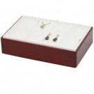 8-Compartment Stackable Pendant or Earring Trays in Pearl & Mahogany, 9" L x 6" W