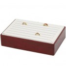Continuous-Slot Stackable Ring Trays in Pearl & Mahogany, 9" L x 6" W