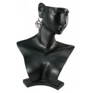 Venetian Earring + Necklace Combination Form Displays on Base in Black, 7" L x 9" H