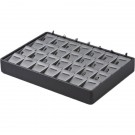 28-Compartment Stackable Pendant Trays w/Barbs in Steel Gray & Onyx, 9" L x 7.25" W