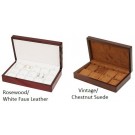 8-Pair Earring or Pendant Cases in Mahogany & Pearl, 10" L x 6" W