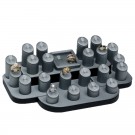 24-Piece Ring Display Set in Steel Gray & Onyx