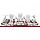 35-Piece Combination Jewelry Display Set in Pearl & Mahogany
