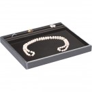 Stackable Utility Trays w/Slot for Rings or Bangles in Steel Gray & Onyx, 10.5" L x 8.63" W