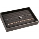 8-Bracelet Angled Display Trays in Steel Gray & Onyx, 9" L x 6" W