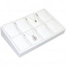 8 Pendant / Earring Pad Tray Display - All White Faux Leather