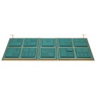 LUXE 43 Piece Showcase Layout Set in Green Microfiber with Gold Accents