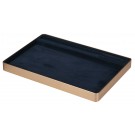 LUXE Utility Trays w/Ring Slot in Navy Blue Suede and Gold Aluminum, 11.75" L x 7.85" W