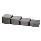 4-Piece Set of Square Block Risers in Palladium, 4" L x 4" W x 1.5 - 3" H