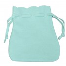Turquoise Microsuede Drawstring Pouches, 2.25" L x 2.75" W