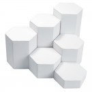 6-Pc.Hexagon Riser Set White Faux Leather
