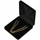 Large Necklace Box - Black Velvet Finish with Black Interior