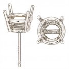 Platinum Round Double Wire Friction Back Earring