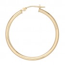 14k Yellow Hinged Hoop Earring 2.0mm Thickness