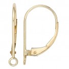 14k Yellow Gold Lever Back, w/ Closed Ring