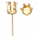 14k Yellow Round 6-Prong Snap-In Earring